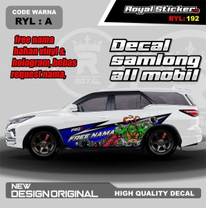 RYL 192-STIKER DECAL MOBIL KIJANG BRIO PANTHER VELOZ ACCORD ERTIGA TERIOS GRATIS CUSTOM NAMA