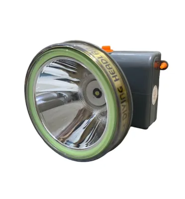 Mitsuyama Senter Kepala Selam Super Terang MS170K 80Watt CAHAYA KUNING Super LED Rechargeable 8 JAM