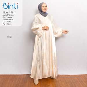 Nundi Dress 2in1 Jumbo LD 136 3XL XXXL Bahan Shimmer By Binti Gamis Jumbo Shimmer Terbaru Remaja Wanita Kekinian Viral Syari Maxi Kondangan