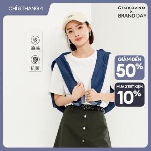 Giordano áo thun nữ vải thoáng mát công nghệ mới cổ tròn tay ngắn dệt kim Free Shipping 05323404