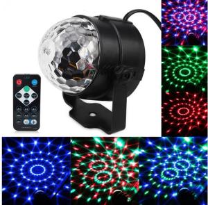 Angelila Mini RGB 3W Crystal Magic Ball Led Stage Lamp DJ KTV Disco Laser Light Bulb Multicolor + Remote Controller  Bring More Romantic For your Life