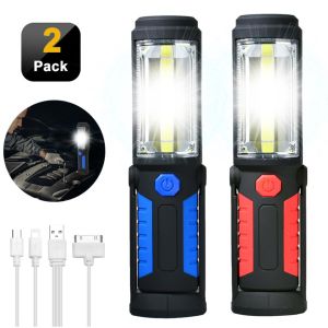 COB light work light Magnetic Hook torch light powerful japan original LED Flashlight Rechargeable USB torchlight powerful led torchlight rechargeable emergency light Camping Lamp with Built-in Battery Car Repair Lamp