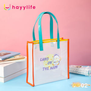 HAYYLIFE Tas Tote Bag Anak Kecil/Dewasa Anti Air Transparan Kapasitas Besar Kartun Jelly Bahan PVC  HL-FAA780