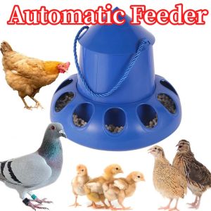 Chicken Automatic Feeder 2kg Bird Food Bucket Bowl 11 Holes Farm Chicken Pigeon Automatic Leakage Feeder
