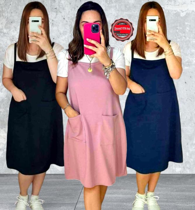 PLUS SIZE 2in1 JUMPER DRESS W INNER LARGE 5XL Lazada PH