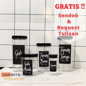 Set Toples Bumbu Serbaguna dengan Sendok Sendiri - Desain Minimalis Hitam