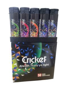 Cricket Lighters 50 Pack Geometric Design Black Household Sundries
