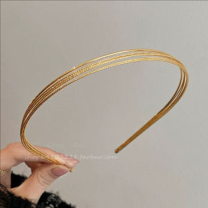 Old Money Style Headbands Women Multilayer Metal Wire Hair Hoop Gold Metal Hair Bands Hair Accessories