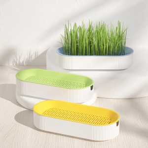 Soilless Hydroponic Cat Grass Potted Planter Lazy Cat Grass Seedling Tray Wheat Hair Removal Emetic Digestive Aid无土水培猫草盒