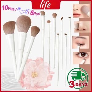 10 PCS Fluffy Soft Cosmetic Brushes 0.01mm Microfiber Portable Makeup Brushes Set for Beginners