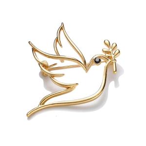 Chạm khoét đương đại chim bồ câu Pin tượng trưng cho Hòa Bình cổ điển hợp kim chim bồ câu pin lý tưởng cho áo khoác áo khoác váy