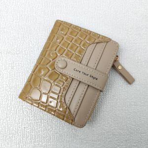 Dompet Lipat Wanita Motif Croco Berkualitas Simpel Card Holder Kulit PU Multifungsi Cewek COD D105
