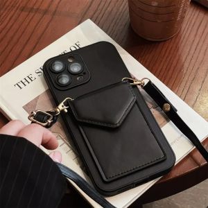 HOCE Crossbody Wallet Leather Phone Cases For iPhone 15 14 13 12 Pro Max 11 Case with Card Slot Holder Lanyard Cover