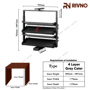 Rivno 360° Rotating Shoe Rack Height-Adjustable Pull-Out Shoe Cabinet Multi-Layer Storage Display Shelf