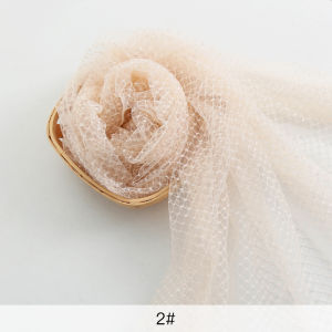 ผ้าโปร่งคลุมหน้าสำหรับเด็กลายเพชรตาข่ายผ้ายาว1/4เมตรสำหรับตัดเย็บชุดเดรสผ้าโพกศีรษะเจ้าสาวของตกแต่งงานแต่งงานวัสดุแบบทำมือ