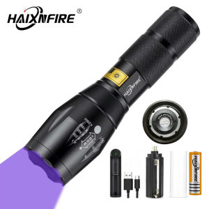 G700 LED Zoom UV Light Flashlight 395nm torch UV adhesive curing Travel safety Ore id detection lamp AAA 18650