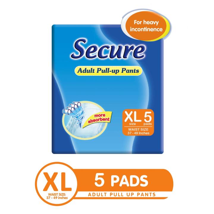 Secure Adult Pull-up Pants XL -1 Pack of 5 Pads