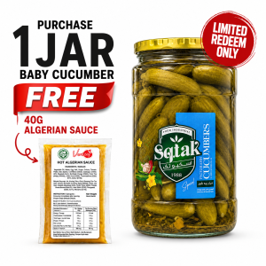 Iran Pickled Baby Cucumbers 650g | Garlic & Herbs Pickles | Imported Halal Cucumber Pickle | Ready To Eat Snack Sandwich Side Dish