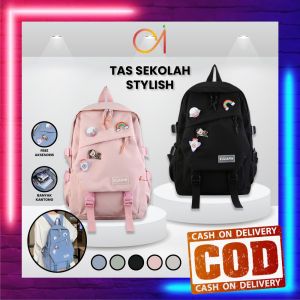 AI-T48 Tas Ransel Korea Wanita Fashion Backpack Tas Punggung Sekolah Stylish / Tas Sekolah Anak Perempuan Tas Travelling Backpack Wanita