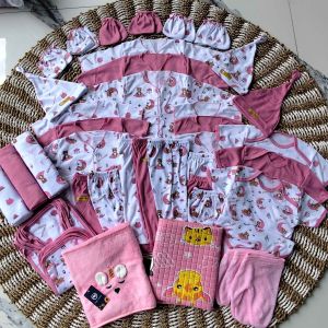 50 Pcs seri dusty pink Paket Hemat Lahiran Komplit Bayi Baru Lahir Paket newborn 0-3 bulan