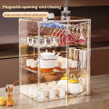 Transparent Toy Storage Box Magnetic Storage Box Acrylic Display Case Mug Storage Organizer Desk Storage Stackable Magnetic Dustproof Box Water Cup Storage Rack. 