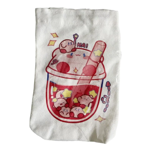 Độc đáo bằng vải bố Túi Túi Tính năng con chó và người phụ nữ thiết kế nước giải khát tàu sân bay cho các loại trà người yêu dung tích lớn cho nhiều ly