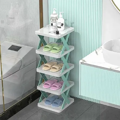 Kệ Để Giày Dép Đa Năng Dễ Tháo Lắp 5 Tầng Kệ Trang Trí Decor Chữ X Hiện Đại Chất Liệu Nhựa PVC Cao Cấp