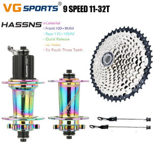 HASSNS PRO7 MTB Hubs 32 Holes 6 Pawls VG Sports Cogs 9 /10Speed Cogs Cassette Cogs Freewheel 32/38/40/42 Wear-resistant
