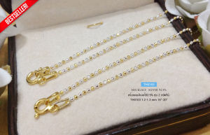 สร้อยคอเงินแท้92.5% แบบ 2 กษัตริย์ ลายบอลตัดลาย-เส้นจิ่ว น่ารักๆ 16-20 นิ้ว(สร้อยงานอิตาลี)