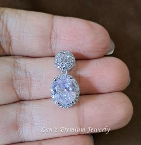 Liontin Perak Solitare Jeny Kristal Berlian Titanium 22K Emas
