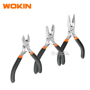 Bộ 3 Cây Kìm Mini Điện Cắt Nhọn 45inch 115mm Wokin 102245 102145 102045 Chất liệu thép rèn chuyên dụng cán bằng nhựa nhúng 2 thành phầ Đồ Nghề DC
