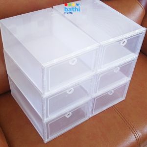 Kotak Penyimpanan Sepatu Susun 6pcs Transparan Kuat Shoes Organizer BATHI-AJ001