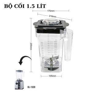 Bộ ly máy xay sinh tố công nghiệp Gali 1520 cối nhựa cực dầy 1.5 lít dao nhông inox 304 xay đá nhiễn như bào miển phí giao hàng