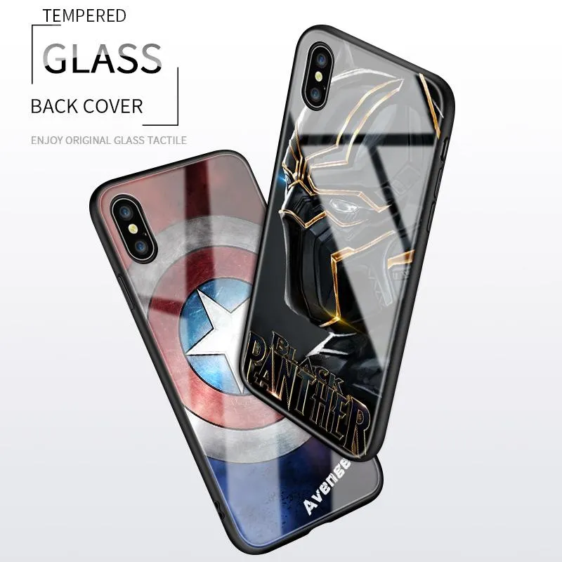 Hontinga For Realme Pro Case Marvel The Avengers Superhero Phone Cases  Captain America Ironman Spiderman Tempered Glass Back Casing Cover