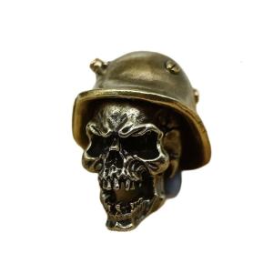 Brass Lanyard Beads Helmets Skull Soldier Shape Parachute Cord Beads Vintage Charm Beads for DIY Paracord Pendants Buckles