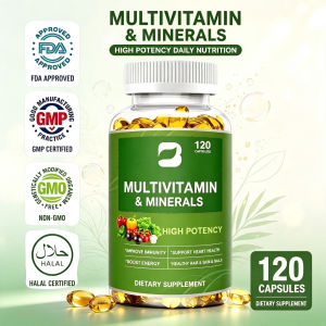 BEWORTHS Multivitamin Minerals 120pcs Iron Methylfolate Zinc D3 K2 Daily Supplement