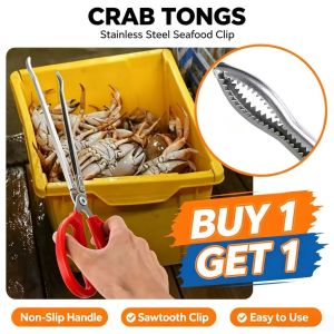 【Buy 1 get 1】62CM Stainless Steel Sea Catch Clip Eel Clip Fish Crab Food Paper Scraps Loach Iron Tongs Eel Clip