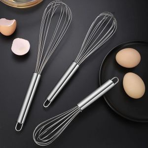SUPERMARKET Mixer Mini Kue Dan Roti Kocokan Telur Tebal Manual Stainless Ballon Whisk Pengocok Telur Adonan Kue Handle Whisk Antikarat Pengaduk Adonan Food Grade Susu Cream Kopi Whisker Alat Pengocok Telur Spiral