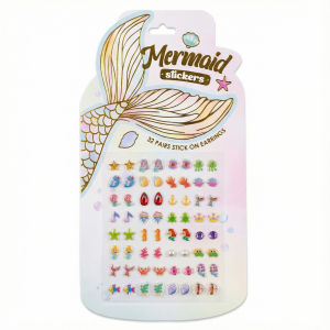 Children Earrings Stickers 3D Three-Dimensional Epoxy Earrings Crystal Gems Girl Cartoon Face Makeup Eyebrows Dress Up Stickers
