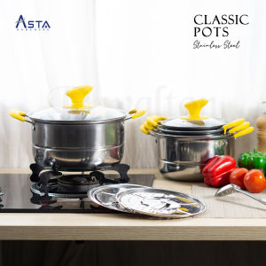 Royalton Panci Stainless Steel Tutup Kaca Classic Pots | Satuan