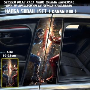 Ready Stock Car sticker PE film Cover Stripe Car Door Center 39 Captain Iron Man Column Pillar sticker Car Window Middle