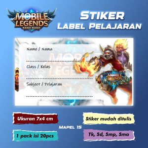 Stiker Label Buku Pelajaran Stiker Nama Buku Stiker Custom Nama Buku Pelajaran Sekolah Anak