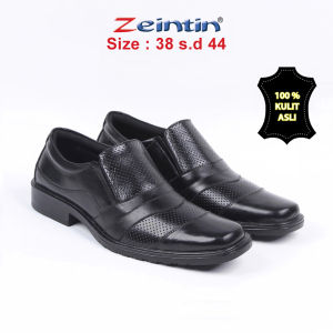 Zeintin - Sepatu Pantofel Pria Bahan Kulit Asli Sepatu Slip On Kerja Kantor Pria AJ