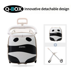 【SG Local Seller】QBOX NEW Kids Luggage panda Baby Stroller 20inch Kids Travel Luggage Ride-on Portable Suitcase Portable