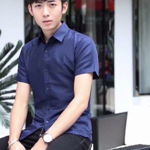 Áo sơ mi nam ngắn tay DVMEN dáng ôm vải chống nhăn cao cấp