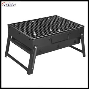 【Vktech】Stainless Steel Folding BBQ Charcoal Grill Lightweight Small Smoker BBQ Grill Mini BBQ Tool Grill for Beach Garden Party【1-3 days Delivery】