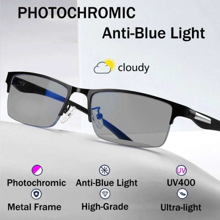 Photochromicprogressive Multifocal Reading Glasses For Men Women Glasses Varifocal Square