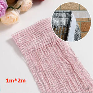 (ตีนตุ๊กแก)ผ้าม่านกั้นห้องแฟชั่น แต่งกลิตเตอร์ แวววาว สําหรับตกแต่งบ้านมู่ลี่ประตู มู่ลี่ตกแต่ง  พร้อมส่งที่ไทย