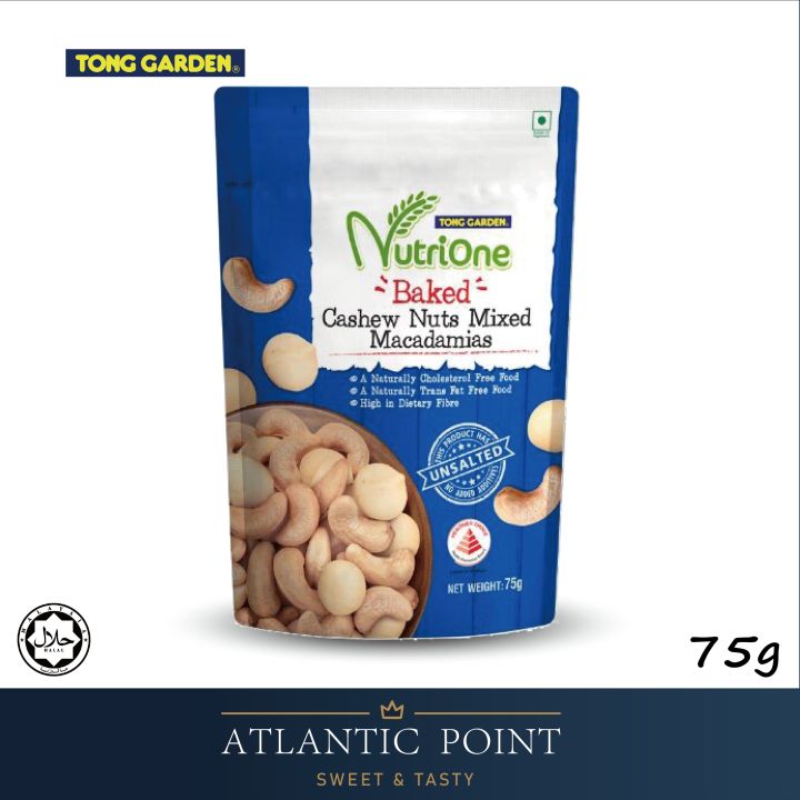 Tong Garden Nutrione Baked Cashew Nuts Mixed Macadamias Unsalted 75g