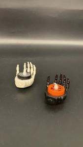 6Pcs Halloween LED Tealight Candles Skeleton Hand LED Flameless Night Light Spooky Party Decor Battery Operated Scary Prop for Haunted House Home Decor Lighting Lamps